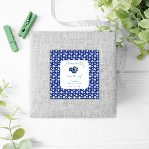 Adesivo Quadrado Um Bebê Berry Chá Blueberry