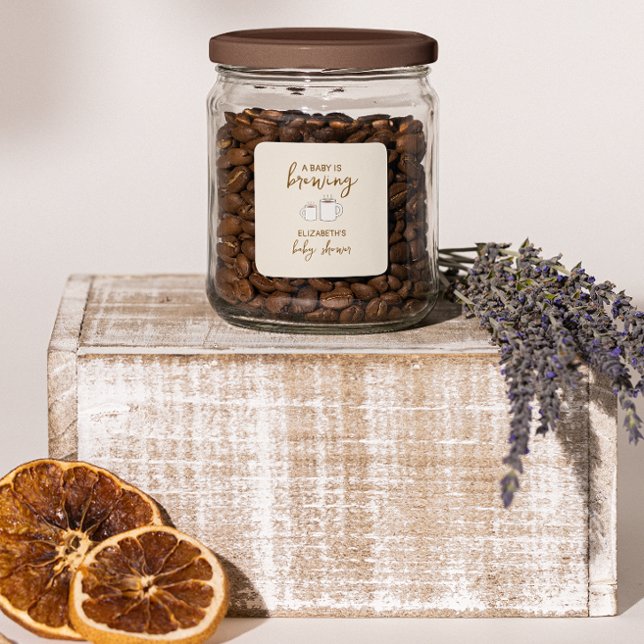 Adesivo Quadrado Um Bebê Está Fazendo Chá de fraldas (Criador carregado)