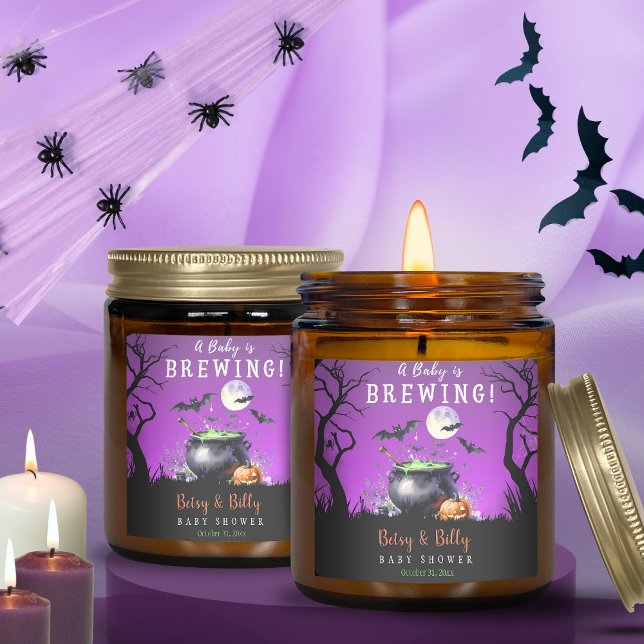 Adesivo Quadrado Um Bebê Está Fazendo Chá de fraldas De Halloween (Criador carregado)