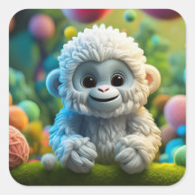 Um bebê lindo Yeti feito de fio