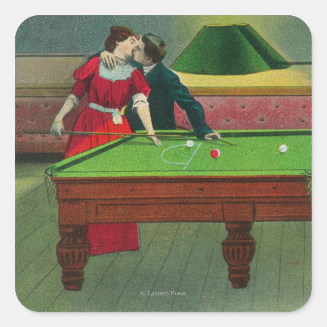 Adesivo Quadrado Um Beijo fora do Vermelho (Frente)