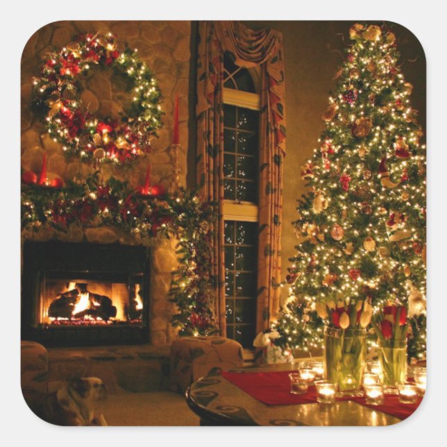 Adesivo Quadrado Um belo Natal (Frente)