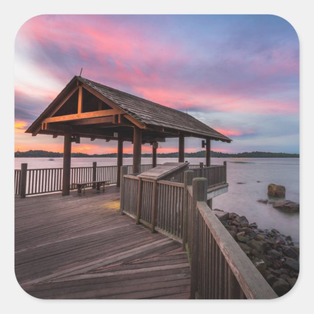 Adesivo Quadrado Um belo pôr do sol (Frente)