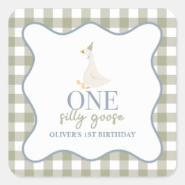 Adesivo Quadrado Um Bobo fica azul e verde