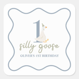 Adesivo Quadrado Um Bobo fica azul e verde