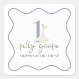 Adesivo Quadrado Um Bobo fica azul e verde