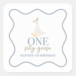 Adesivo Quadrado Um Bobo fica azul e verde