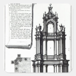 Adesivo Quadrado Um campanile projetado para St Peter, Roma