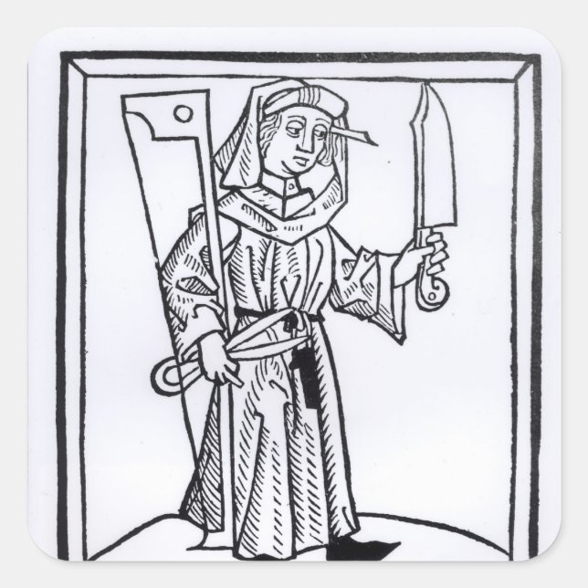 Adesivo Quadrado Um carpinteiro (Frente)