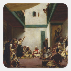Adesivo Quadrado Um casamento judeu em Marrocos, 1841