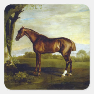 Adesivo Quadrado Um cavalo de corrida da castanha por George Stubbs