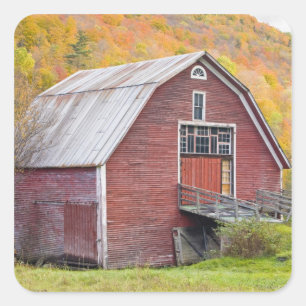 Adesivo Quadrado Um celeiro nas Montanhas Verdes de Vermont. Hancoc