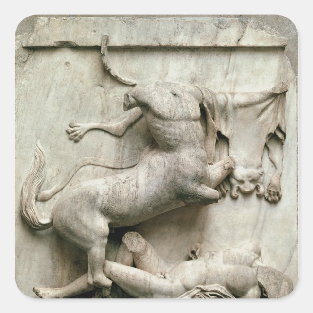 Adesivo Quadrado Um Centauro triunfando sobre um Lapito (Frente)