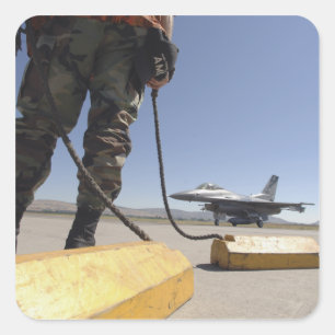 Adesivo Quadrado Um chefe de grupo da força aérea de E.U.