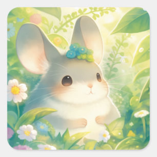 Adesivo Quadrado Um Chinchilla na Natureza