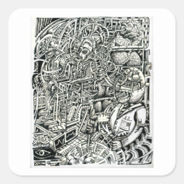 Adesivo Quadrado Um choque para o sistema (cadeira elétrica)