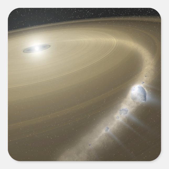 Adesivo Quadrado Um cometa sendo rasgado para se desfazer em torno  (Frente)