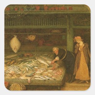 Adesivo Quadrado Um Compro do Fishmonger por Frederick Walker