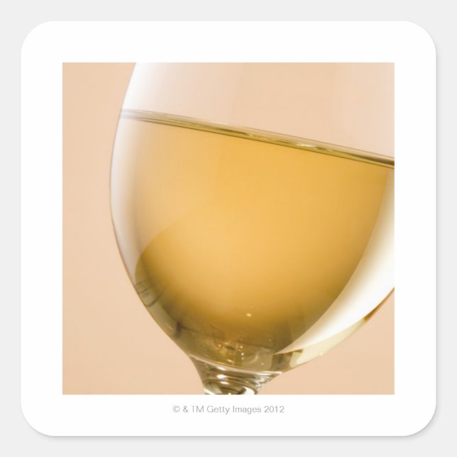 Adesivo Quadrado Um copo de vinho branco (Frente)
