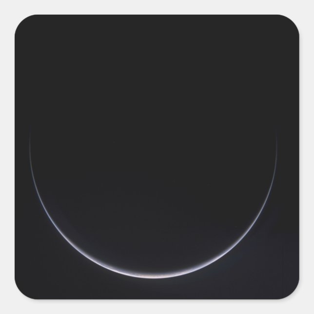 Adesivo Quadrado Um crescente iluminado pelo sol da Terra (Frente)