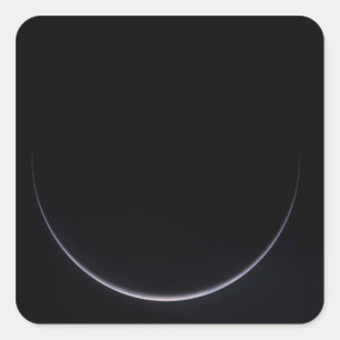 Adesivo Quadrado Um crescente sol-iluminado da terra