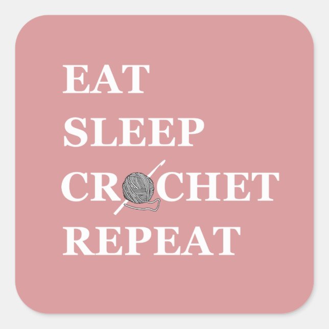 Adesivo Quadrado Um crochê engraçado costeleta dizendo presente (Frente)