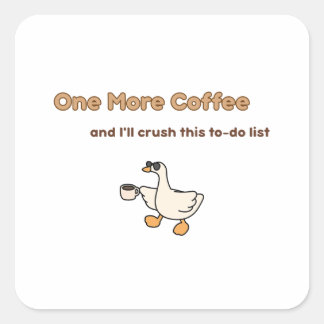 Adesivo Quadrado Um design de pato para Mais Um Café