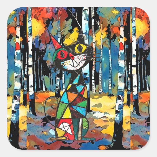 Adesivo Quadrado Um Dia Abstrato (Frente)