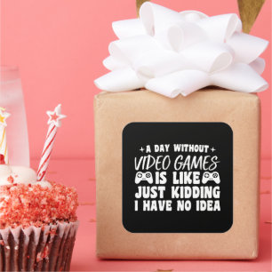 Adesivo Quadrado Um dia sem Videos games jogando jogadores Legal