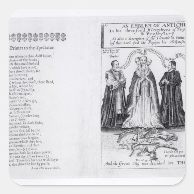 Adesivo Quadrado Um Emblema do Anticristo (Frente)