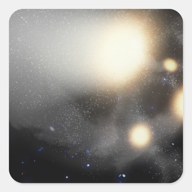 Adesivo Quadrado Um esmagamento de galáxias (Frente)