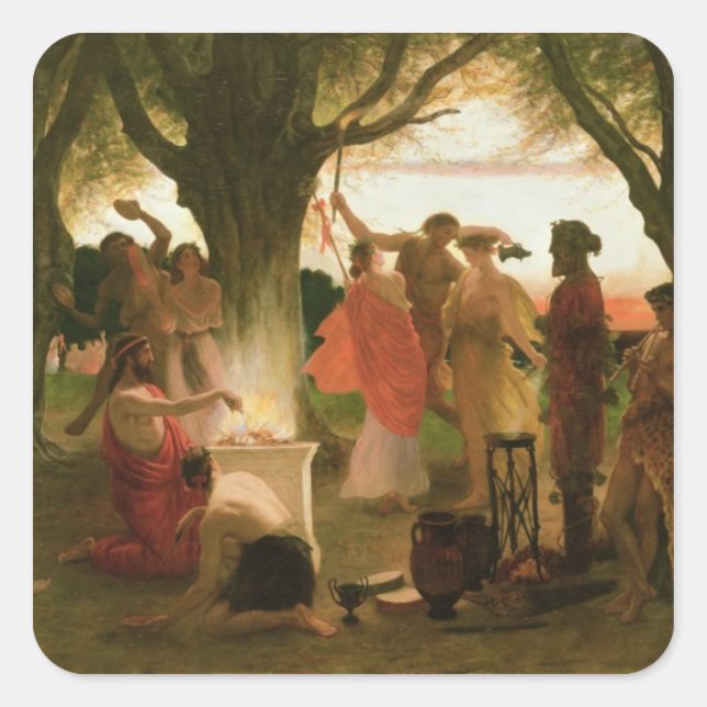 Adesivo Quadrado Um Festival Grego (Frente)