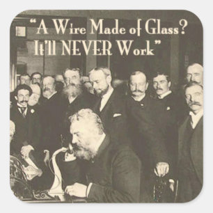 Adesivo Quadrado Um fio feito da tecnologia cómico de vidro