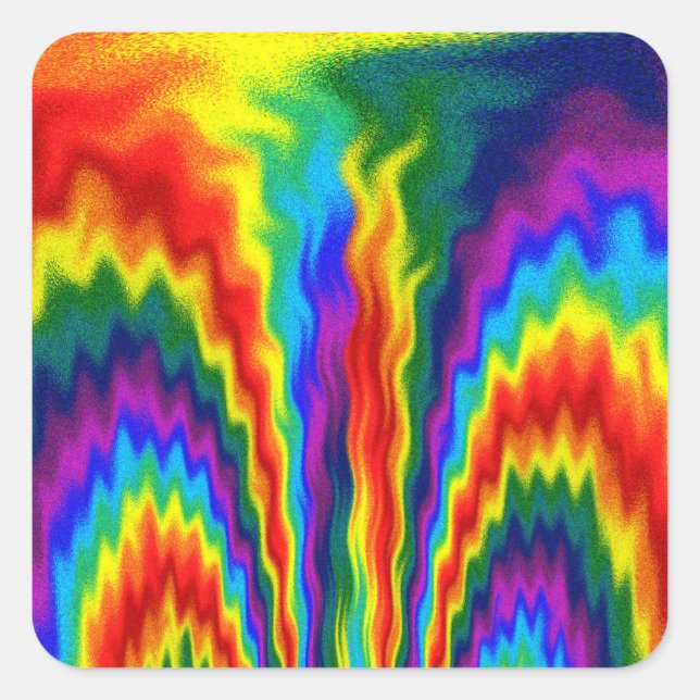 Adesivo Quadrado Um Fogo Num Arco-Íris (Frente)
