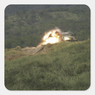 Adesivo Quadrado Um fuzileiro naval marc uma batida direta