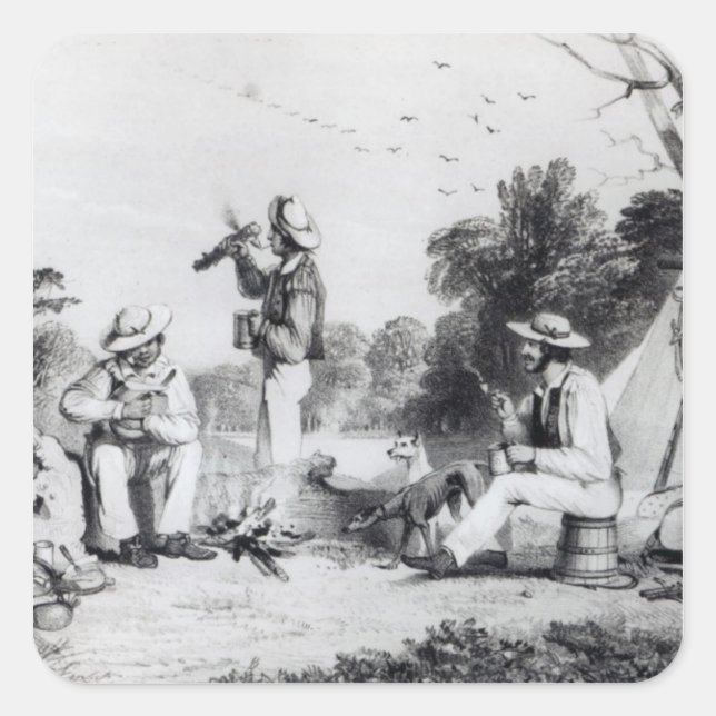 Adesivo Quadrado Um grupo explorador (Frente)