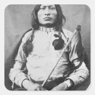 Adesivo Quadrado Um guerreiro de Bull, 1882 (foto de b/w)