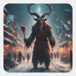 Adesivo Quadrado Um horror de Natal Krampus