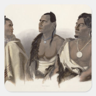 Adesivo Quadrado Um indiano de Missouri, um indiano de Oto e o
