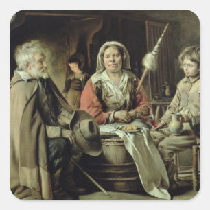 Adesivo Quadrado Um interior francês, c.1645