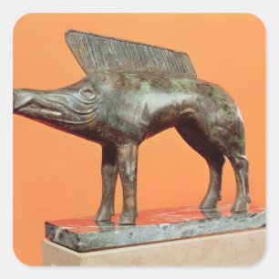 Adesivo Quadrado Um javali selvagem, de Neuvy-en-Sullias