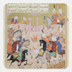 Adesivo Quadrado Um jogo de polo