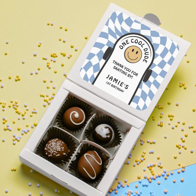 Adesivo Quadrado Um Legal primeiro aniversario de skate, obrigado (Criador carregado)