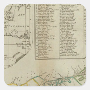 Adesivo Quadrado Um mapa da ilha de St John