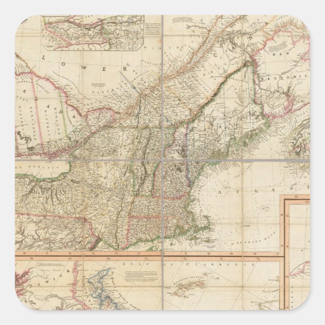 Adesivo Quadrado Um mapa de Cabotia (Frente)