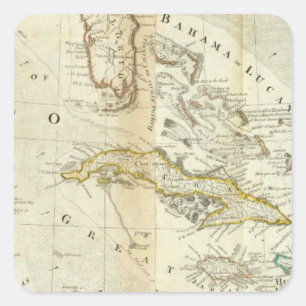 Adesivo Quadrado Um mapa exato do secção sul de America do Norte