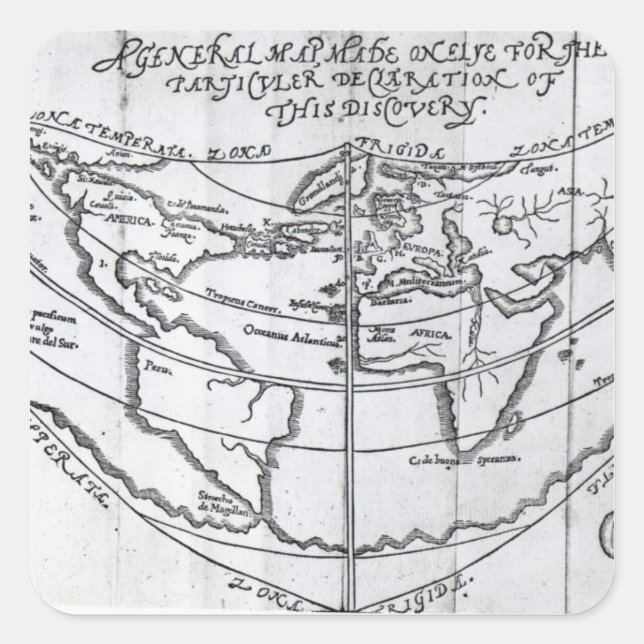 Adesivo Quadrado Um Mapa Geral (Frente)