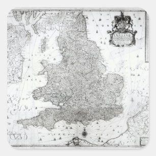 Adesivo Quadrado Um mapa novo do reino de Inglaterra