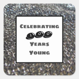 Adesivo Quadrado Um Marco de Cem Anos de Idade Elegante