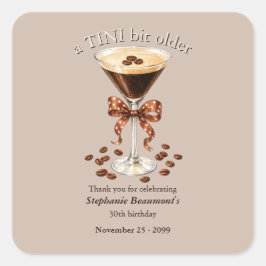 Adesivo Quadrado Um Martini Espresso Um Pouco Mais Velho Castanho A